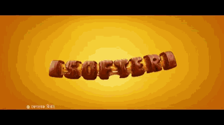 the word softer is written in chocolate letters on a yellow background