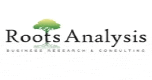 a logo for roots analysis with a tree on it