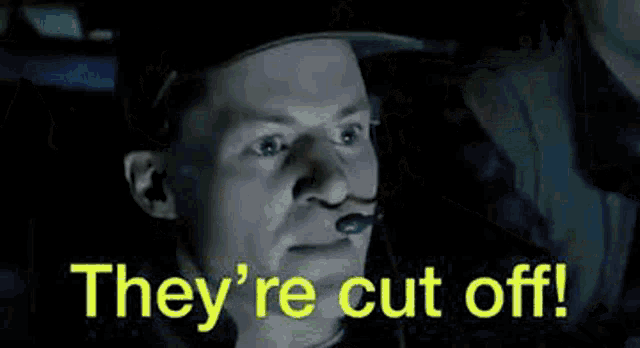 a man is talking to another man in a dark room and they 're cut off !