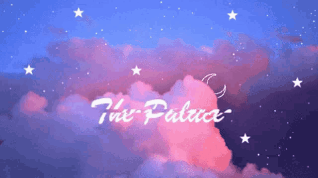 the word the palace is written on a cloud in the sky