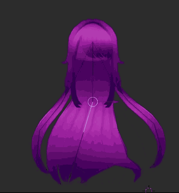 a 3d model of a girl with purple hair .