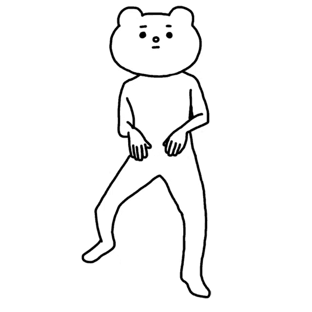a black and white drawing of a teddy bear standing on its hind legs