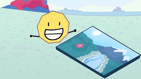 a cartoon drawing of a smiley face next to a picture of a flower