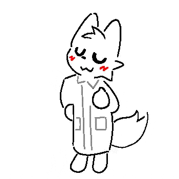 a black and white drawing of a furry character wearing a lab coat and a tie .