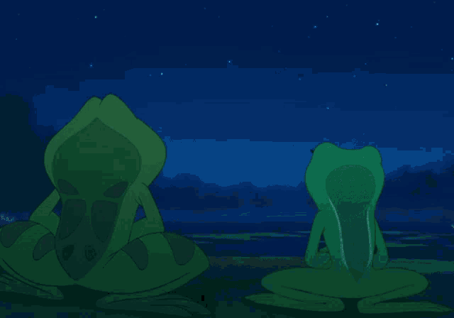 two green frogs with the words " i 'm just translating " below them