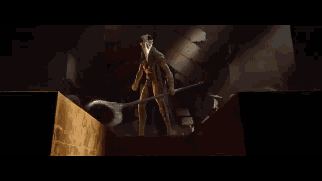 a dark room with a lot of smoke coming out of the ceiling