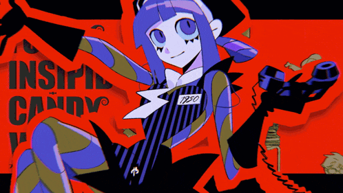 a cartoon drawing of a girl with a tag that says 1950 on it