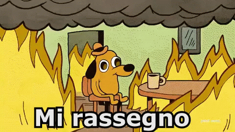 Rassegnato Mi Rassegno Rassegnazione Incendio Cane GIF - Resigned Resignation Resign GIFs