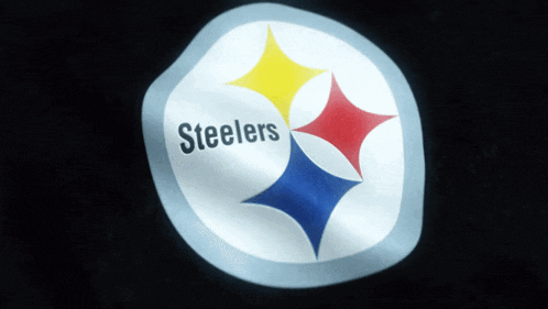 a logo for the steelers is displayed on a black background
