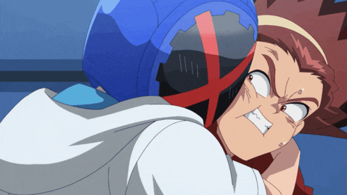 a cartoon character with a red x on his head