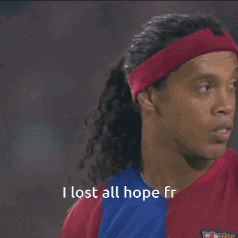 a man wearing a headband with the words i lost all hope fr below him