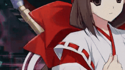 a pixel art drawing of a girl in a red and white outfit