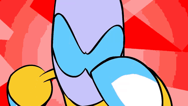 a cartoon drawing of a person with a purple mask on