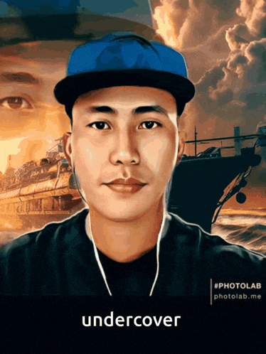 a painting of a man with the word undercover on the bottom right