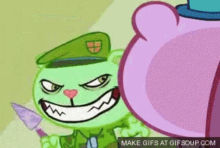 a cartoon of a bear with a hat and a shield on it