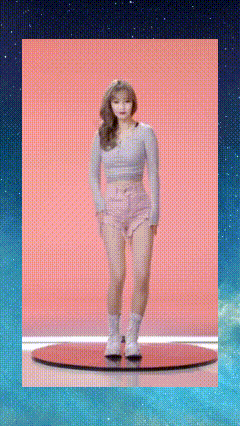a woman in a crop top and shorts is standing on a red circle