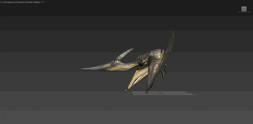 a 3d model of a pterodactyl is being displayed