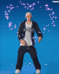 a man wearing headphones and a jacket that says ' la ' on it is running