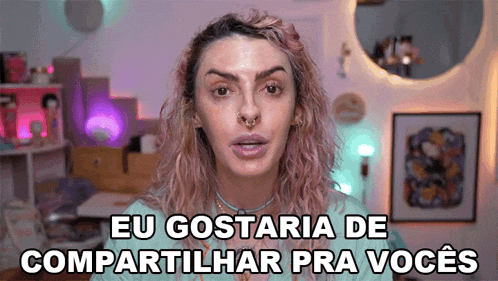 a woman with a nose ring says eu gostaria de compartir pra voces