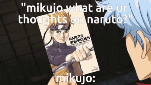 a poster of naruto shippuden is being held up by a person