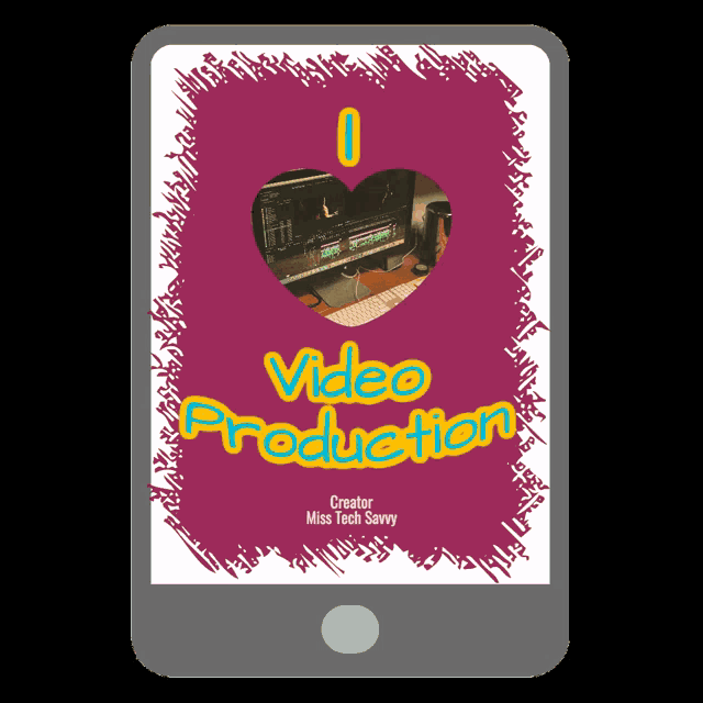 a phone screen displays a video production advertisement by miss tech savvy