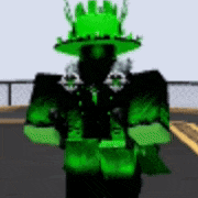 a silhouette of a person wearing a green hat and a green suit .