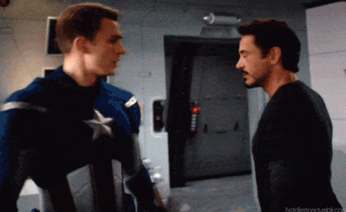 Captain America Iron Man GIF - Captain America Iron Man Dont Touch Me GIFs