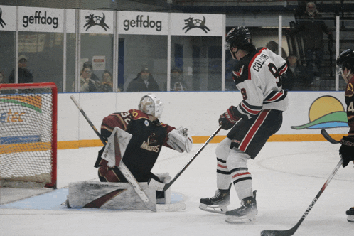 a hockey player wearing a jersey with the number 8 on it