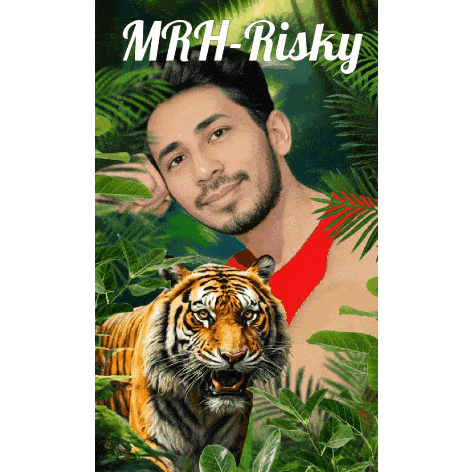 a picture of a man and a tiger with the name mrh risky on it