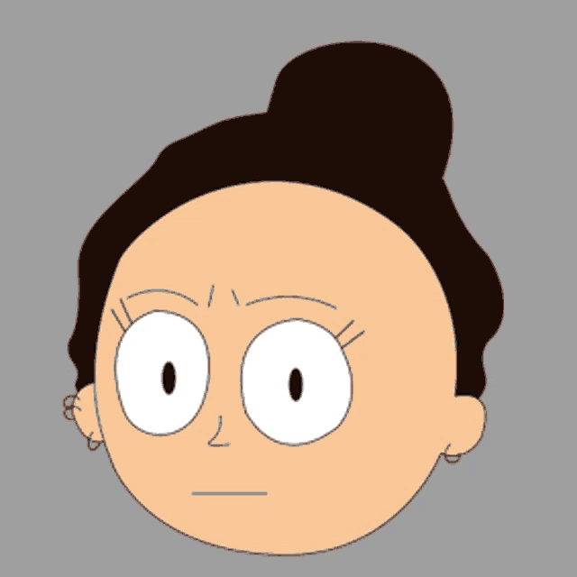 a cartoon drawing of a woman 's face with a bun
