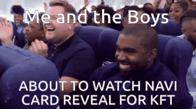 a group of people laughing on a plane with the caption me and the boys