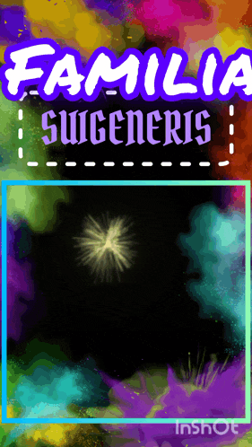 a colorful background with the words familia sugeneris on it