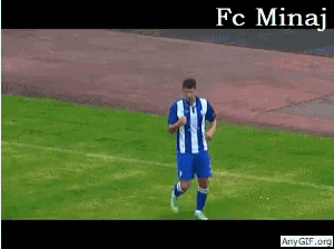 a group of soccer players on a field with the name fc minaj on the bottom