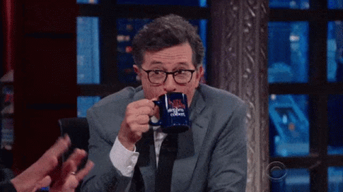 Stephen Colbert The Late Show GIF - Stephen Colbert The Late Show Sip GIFs