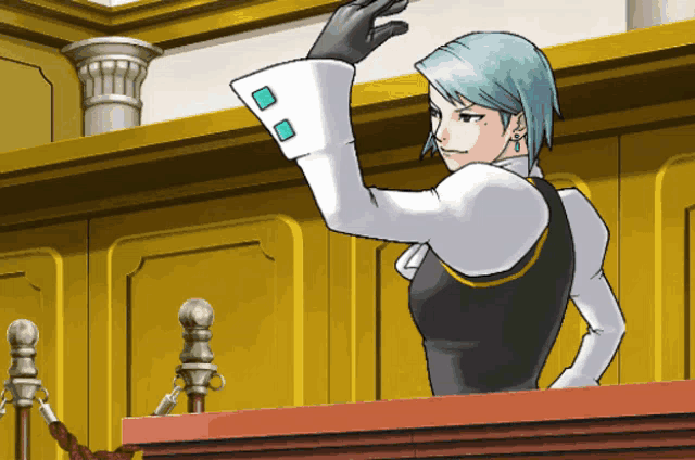 a cartoon of a woman standing in front of a podium