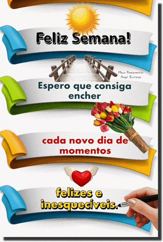 a colorful sign that says feliz semana espero que consiga encher