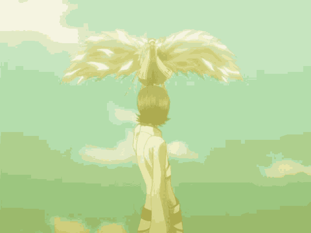 a person in a white dress with wings is hanging from the sky