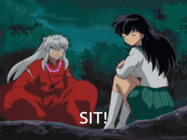 a girl sitting in front of a fire with the words sit written below her