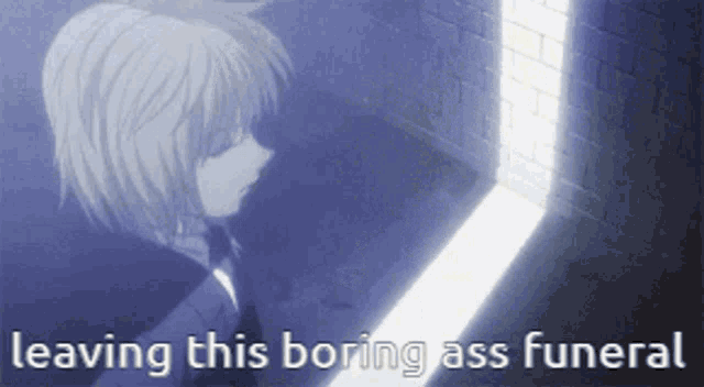 a picture of a girl with the words leaving this boring ass funeral on the bottom