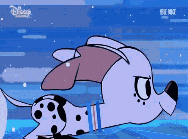 a dalmatian dog is on a disney channel advert