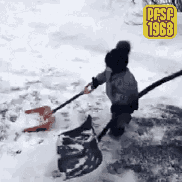 Pfsf1968 Shovelling Snow GIF