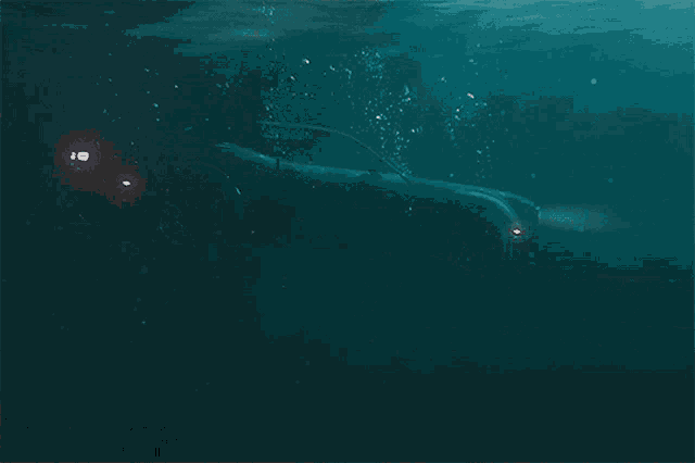 a car is underwater with a red light on