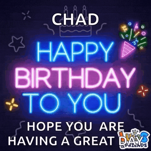a neon sign that says `` happy birthday to you hope you are having a great day '' .