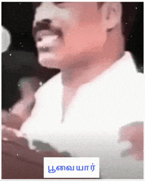 a man with a mustache is smiling with a sticker that says ' ' ' ' ' ' on it