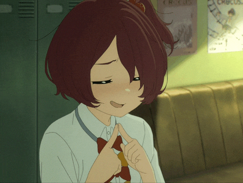 a girl with red hair is making a funny face in front of a poster that says circus