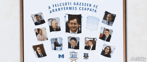 a collage of people with the words a felcsuti gazszer fc aranyermes csatata on the top
