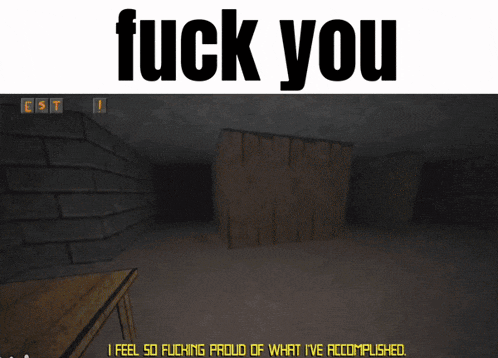 a screen shot of a video game with the words fuck you on it