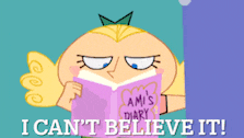 a cartoon girl is reading ami 's diary
