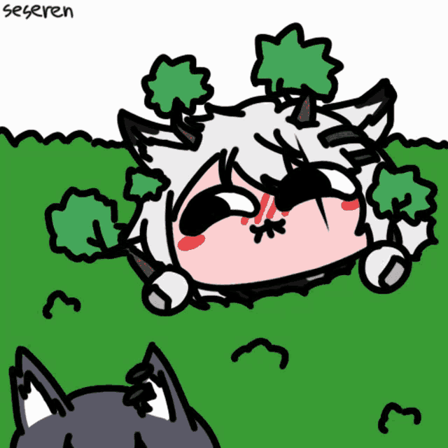 a cartoon drawing of a wolf and a sheep with the word seeren underneath