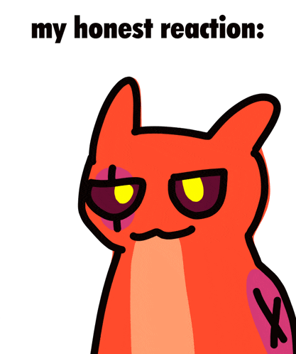 a drawing of a rabbit with the words " my honest reaction " underneath it